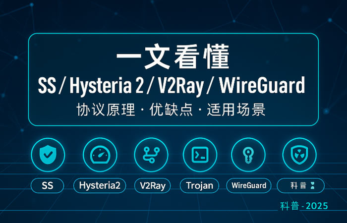 SS/Hysteria 2/V2Ray/Trojan/WireGuard对比